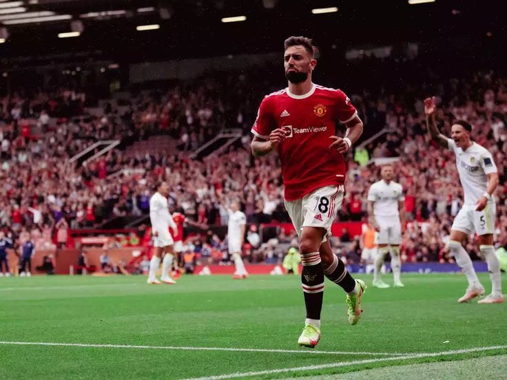 Bruno enters the record books Bruno Fernandes in action for Manchester United amid transfer interest from Al Ittihad