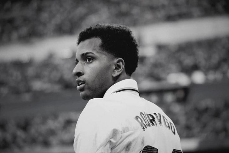 Rodrygo in action for Real Madrid during transfer rumors linking him to Manchester City